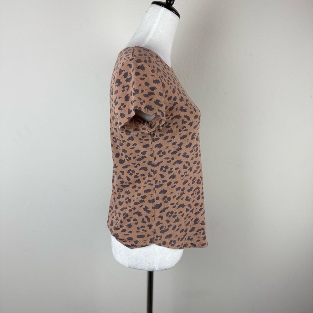 Abercrombie & Fitch Women’s Brown Leopard Print Short Sleeve Tee Size M - Picture 3 of 10